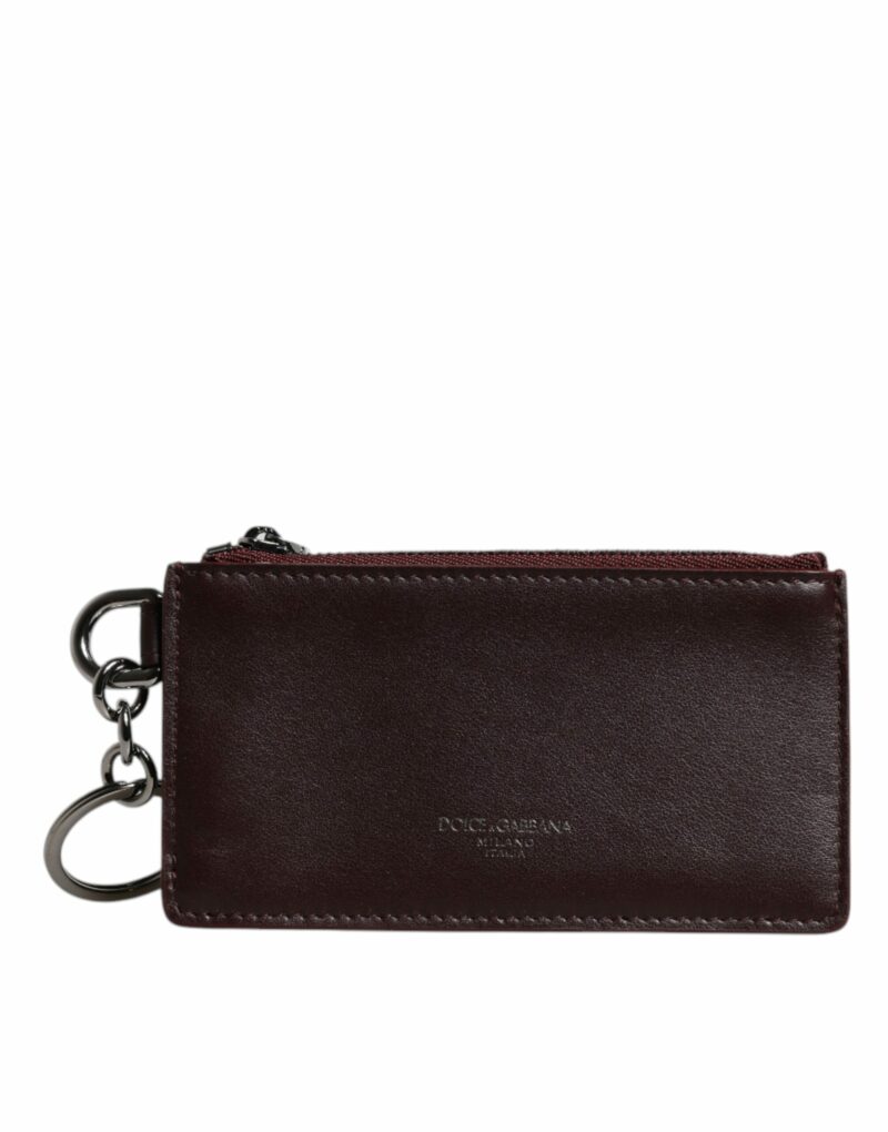 Dolce & Gabbana Brown Calfskin Leather DG Logo Card Holder Wallet - Image 2