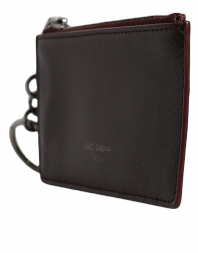 Dolce & Gabbana Brown Calfskin Leather DG Logo Card Holder Wallet - Image 3