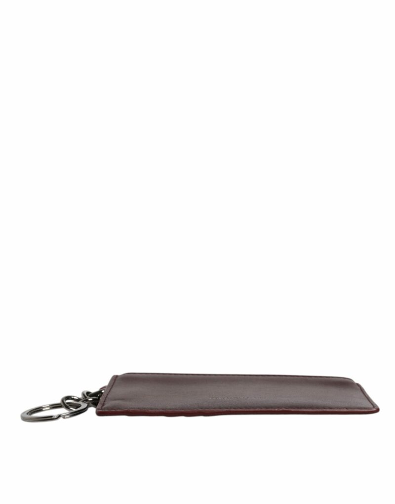 Dolce & Gabbana Brown Calfskin Leather DG Logo Card Holder Wallet - Image 5