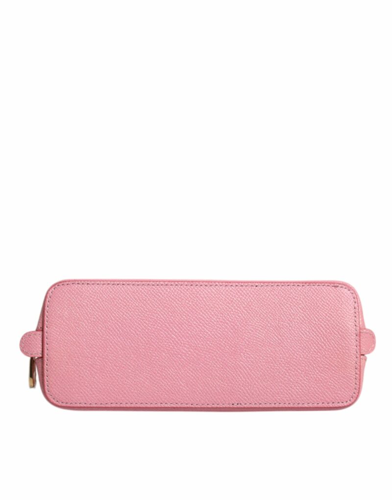 Dolce & Gabbana Pink Leather DG Logo Zip Around Hand Purse Pouch Wallet - Image 5