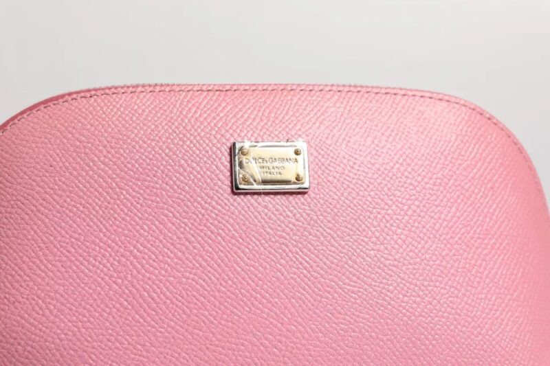 Dolce & Gabbana Pink Leather DG Logo Zip Around Hand Purse Pouch Wallet - Image 7