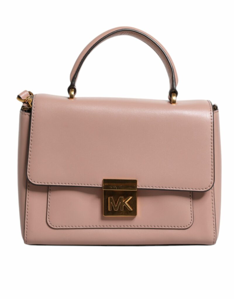 Michael Kors Pink Leather Logo Plaque Crossbody MINDY Satchel Bag - Image 3