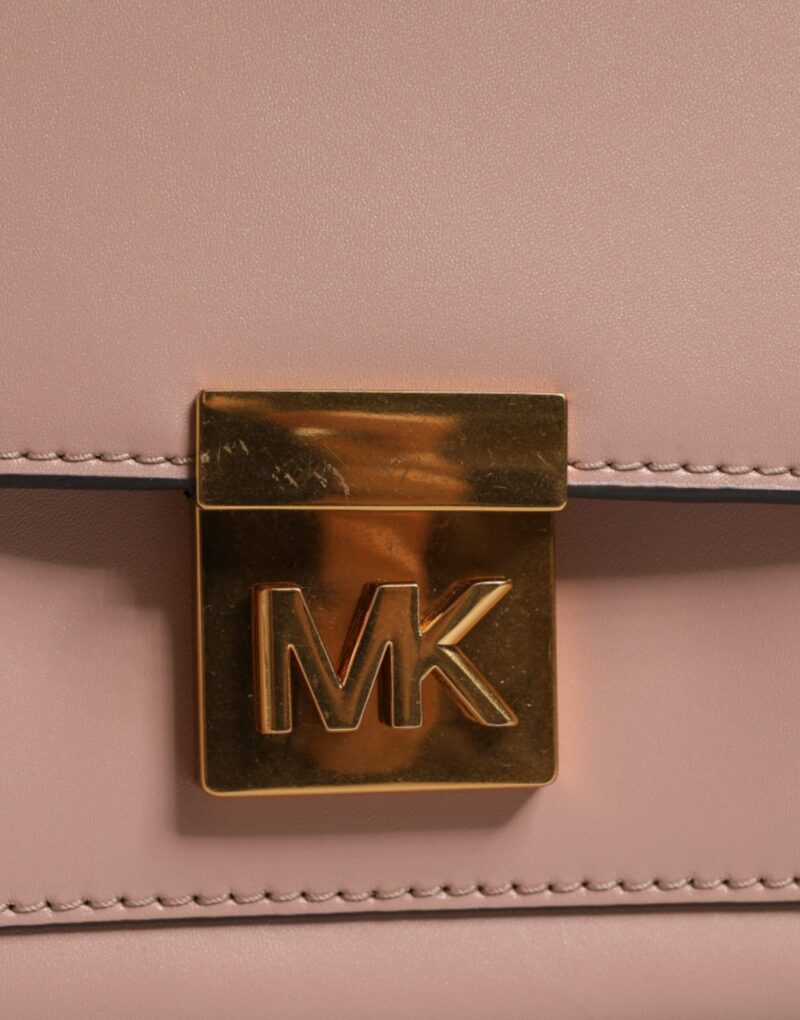 Michael Kors Pink Leather Logo Plaque Crossbody MINDY Satchel Bag - Image 4