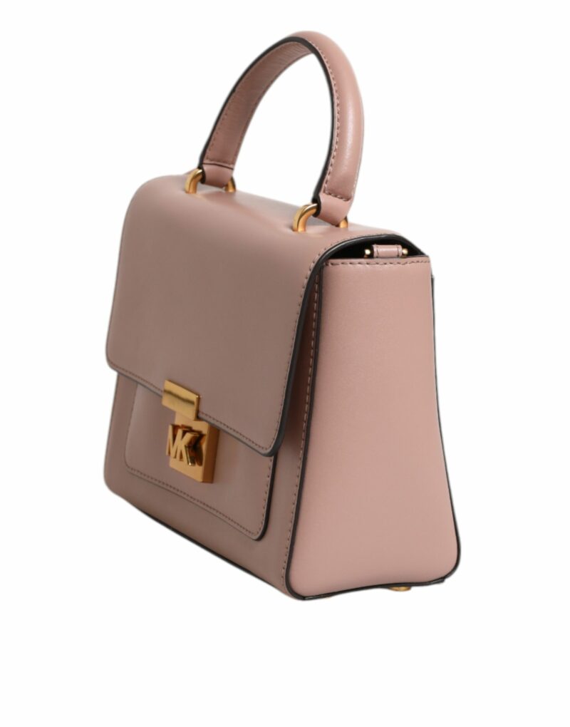 Michael Kors Pink Leather Logo Plaque Crossbody MINDY Satchel Bag - Image 5