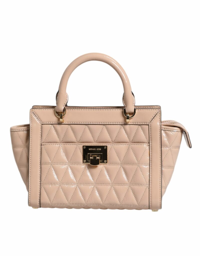 Michael Kors Peach Quilted Leather Logo Crossbody VIVIANNE Messenger Bag - Image 2
