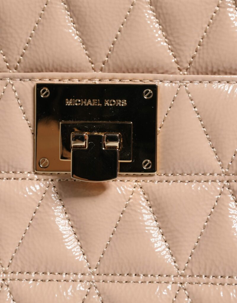 Michael Kors Peach Quilted Leather Logo Crossbody VIVIANNE Messenger Bag - Image 3