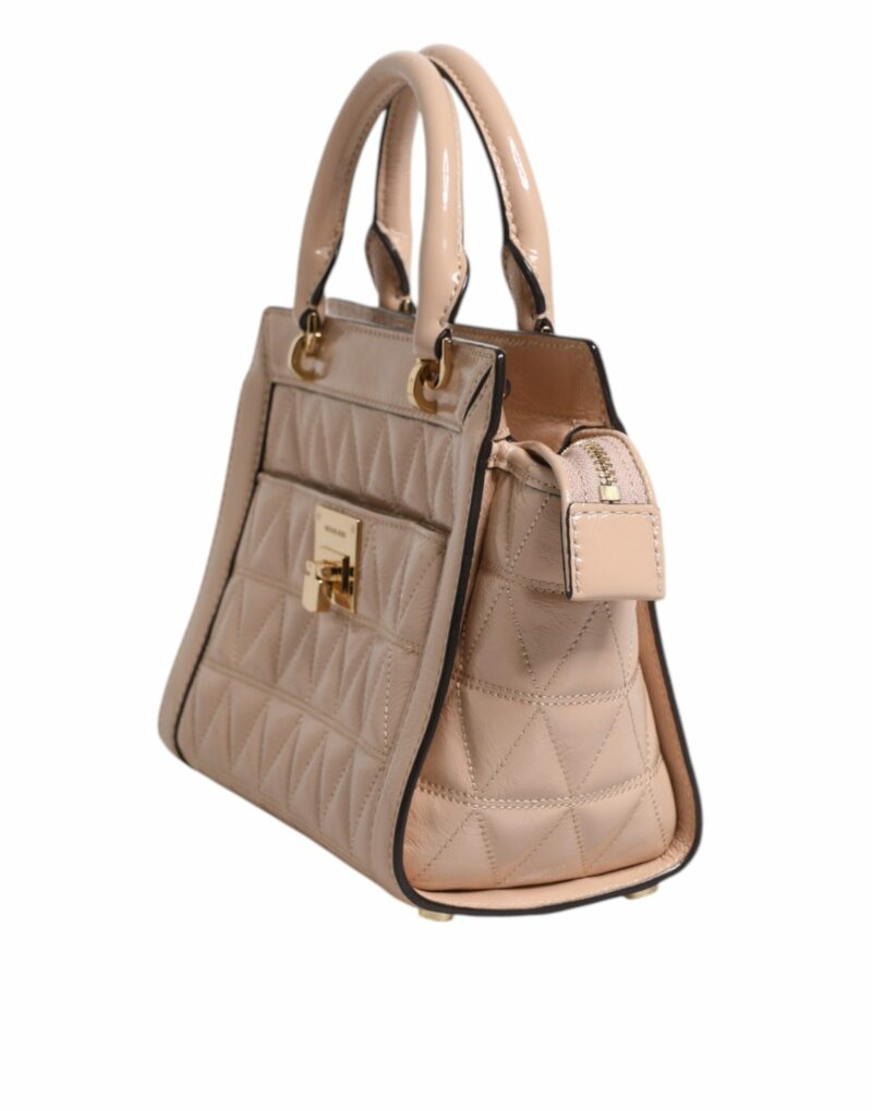 Michael Kors Peach Quilted Leather Logo Crossbody VIVIANNE Messenger Bag - Image 4
