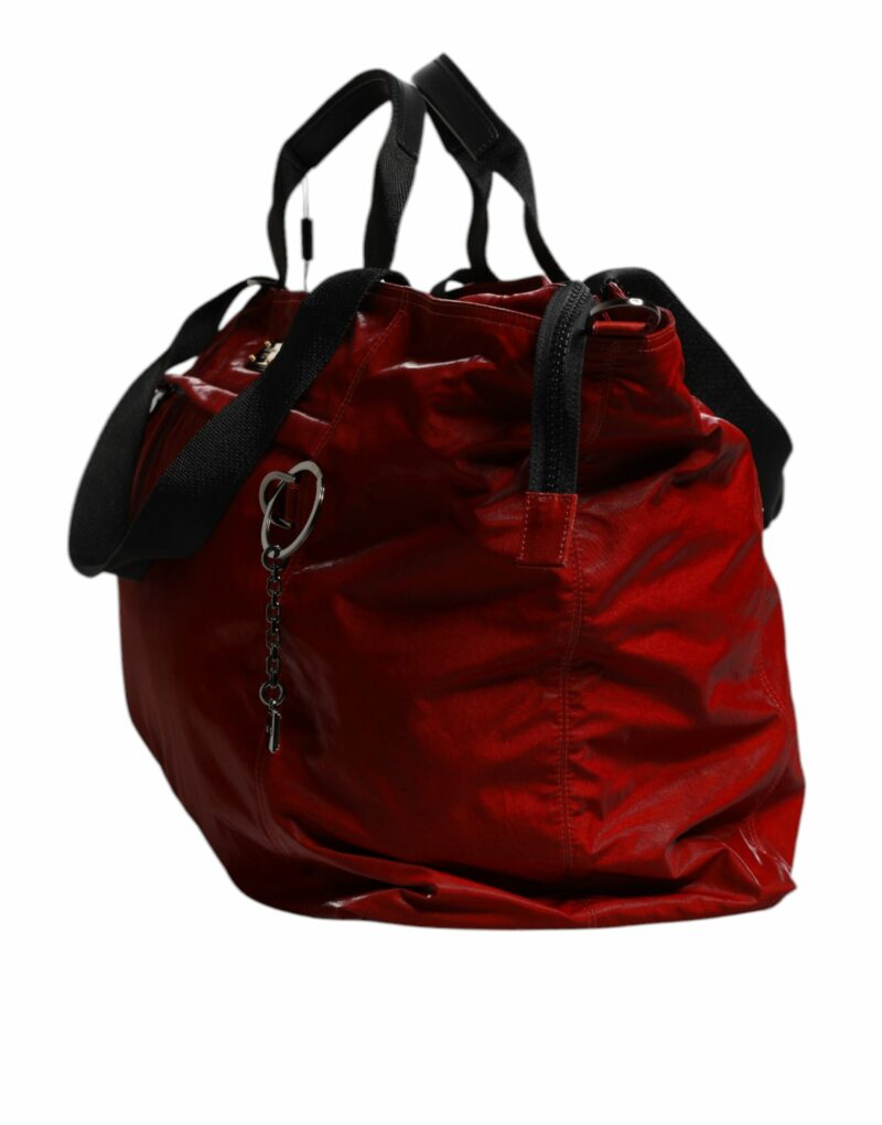 Dolce & Gabbana Red Nylon Calfskin Hand Shoulder Duffel Bag - Image 3