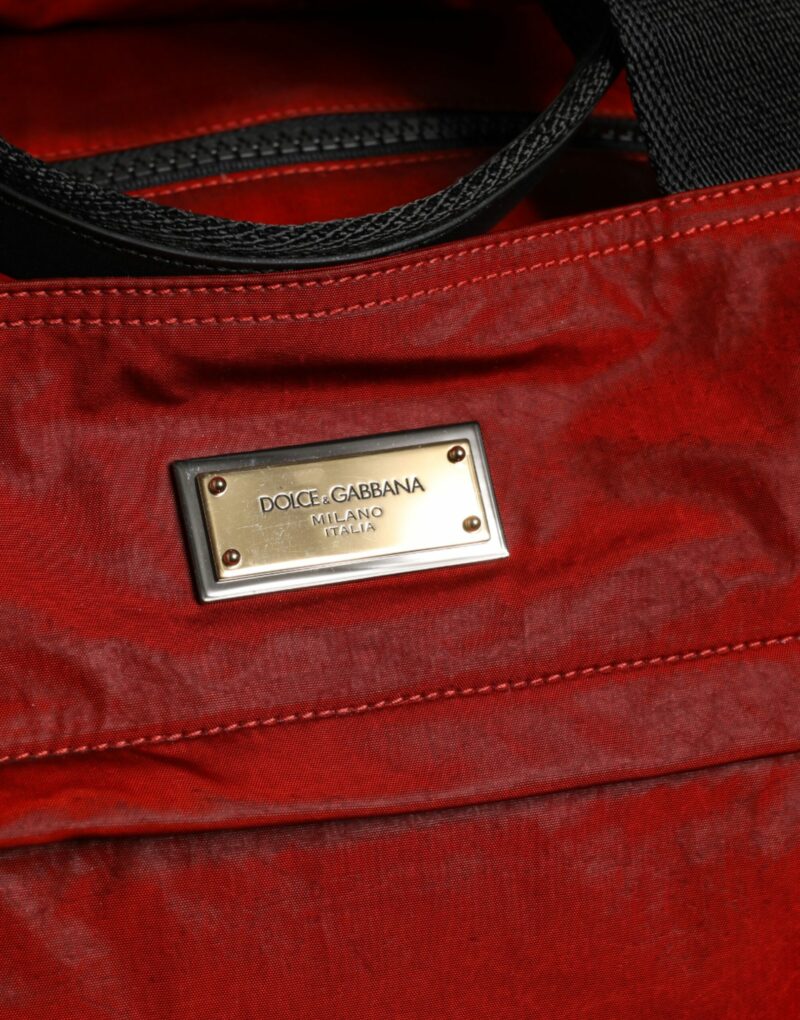 Dolce & Gabbana Red Nylon Calfskin Hand Shoulder Duffel Bag - Image 5