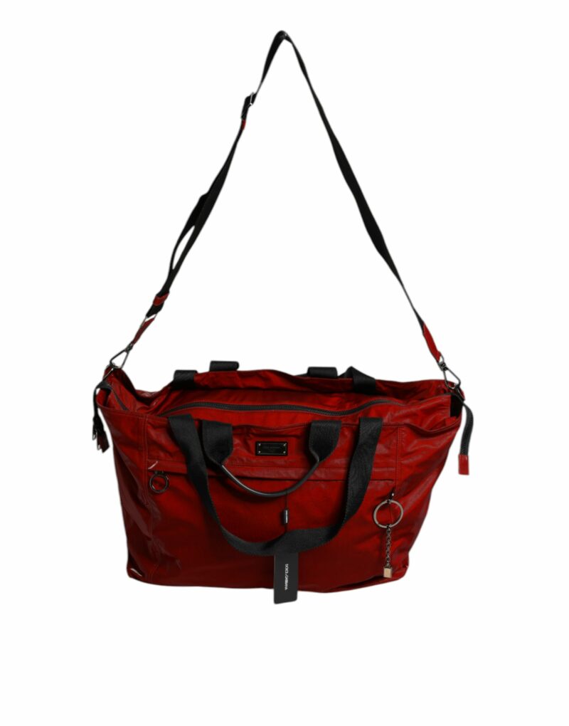 Dolce & Gabbana Red Nylon Calfskin Hand Shoulder Duffel Bag - Image 7