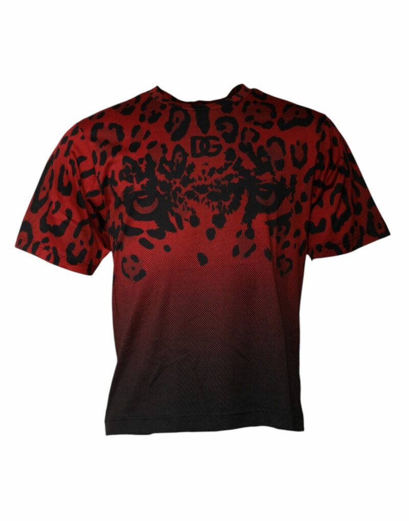 Dolce & Gabbana Red Leopard Cotton Short Sleeves T-shirt - Image 2