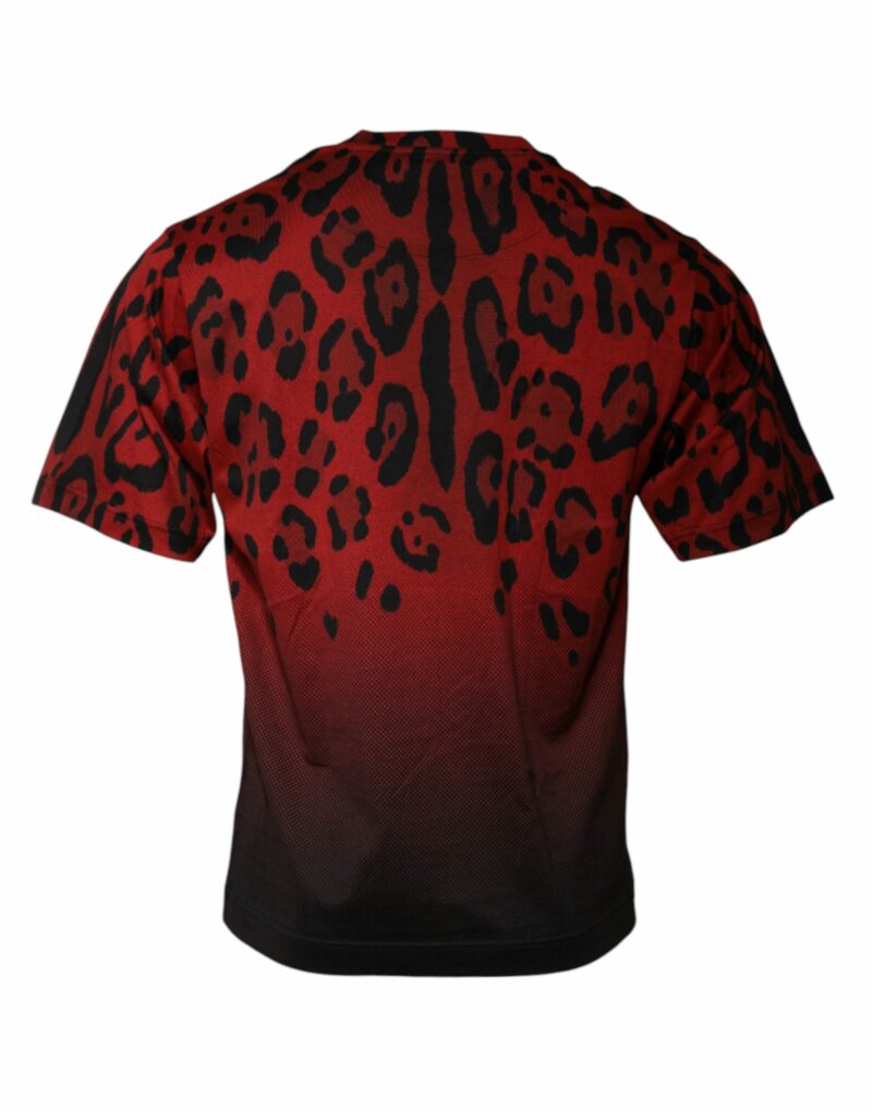 Dolce & Gabbana Red Leopard Cotton Short Sleeves T-shirt - Image 3