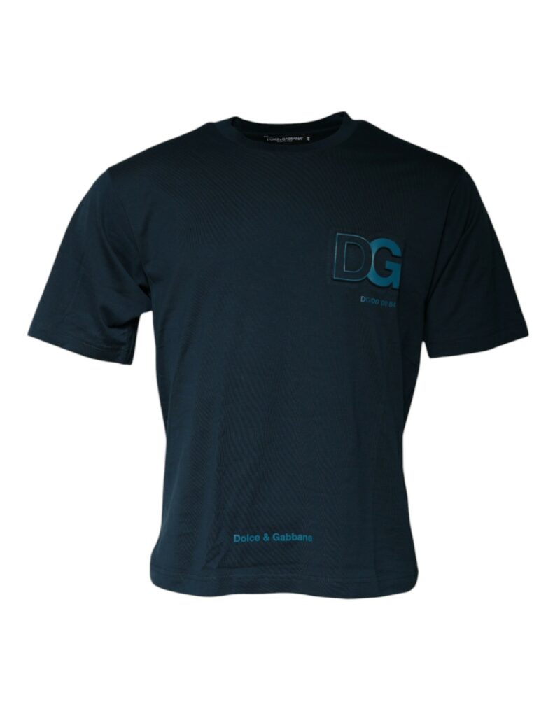 Dolce & Gabbana Blue Logo Crew Neck Short Sleeves T-shirt - Image 2