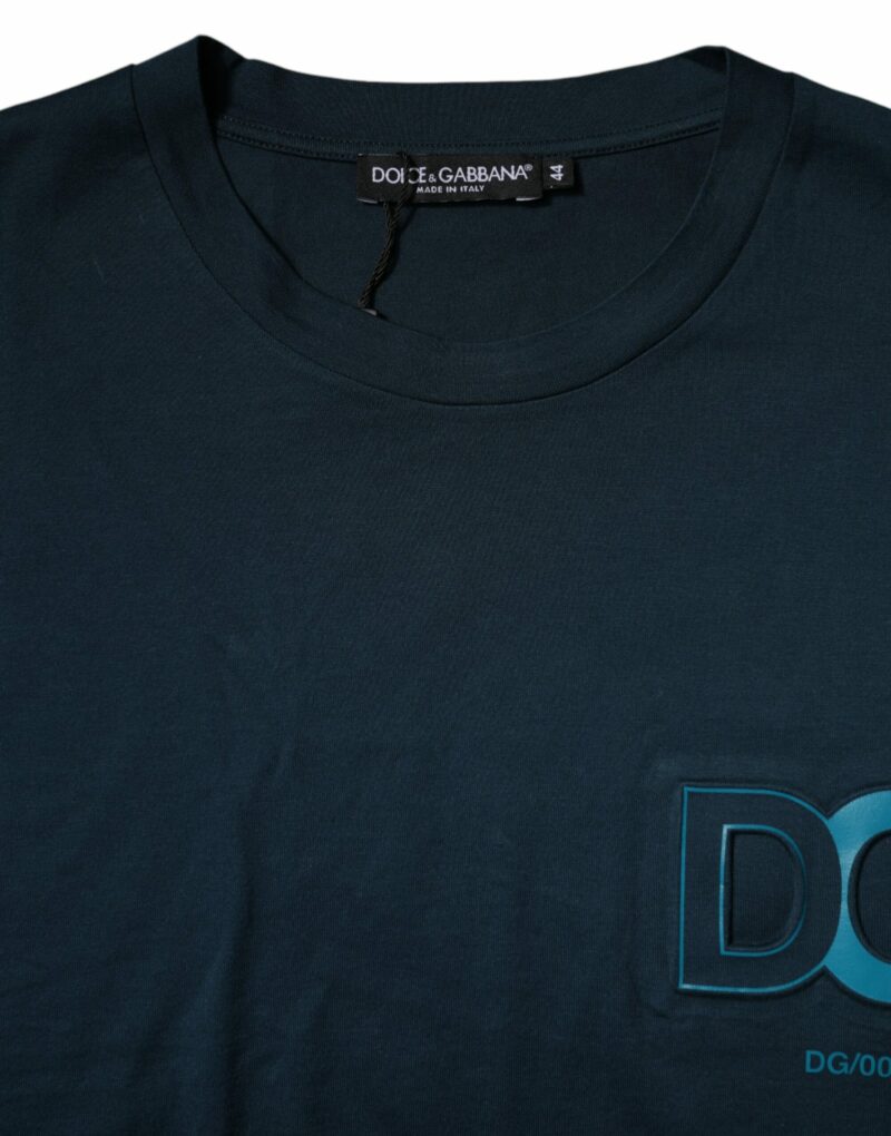Dolce & Gabbana Blue Logo Crew Neck Short Sleeves T-shirt - Image 4