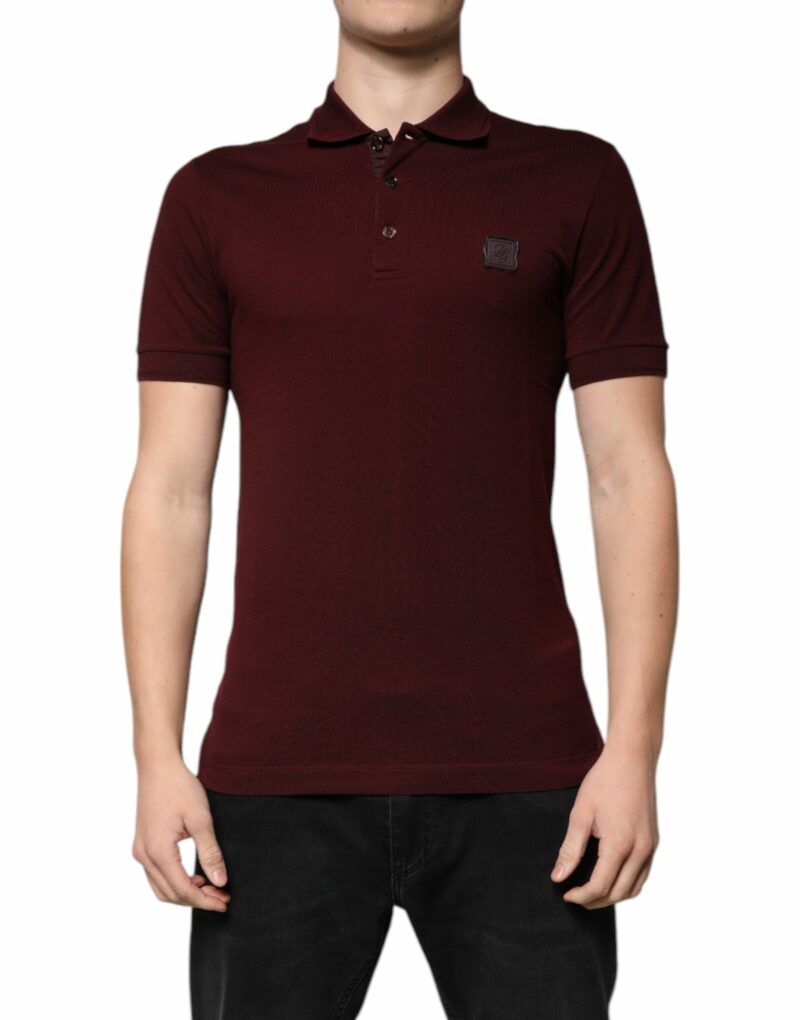 Dolce & Gabbana Maroon Collared Short Sleeves Polo T-shirt - Image 2