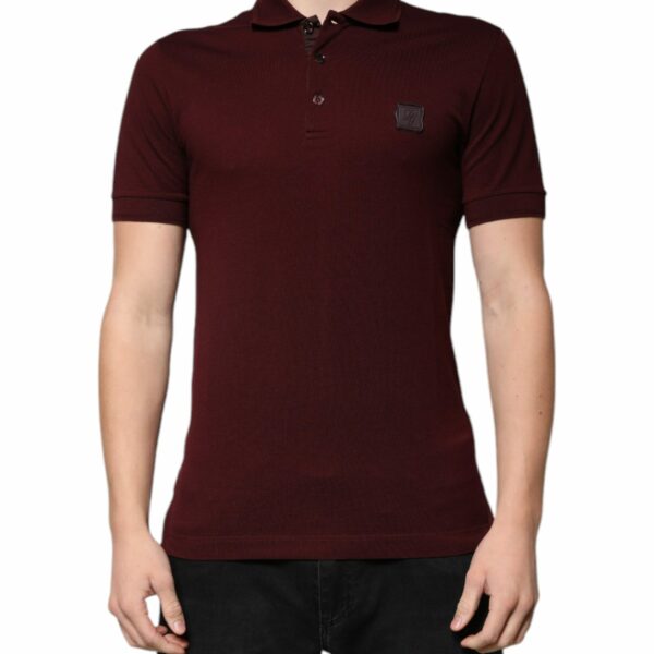 Dolce & Gabbana Maroon Collared Short Sleeves Polo T-shirt