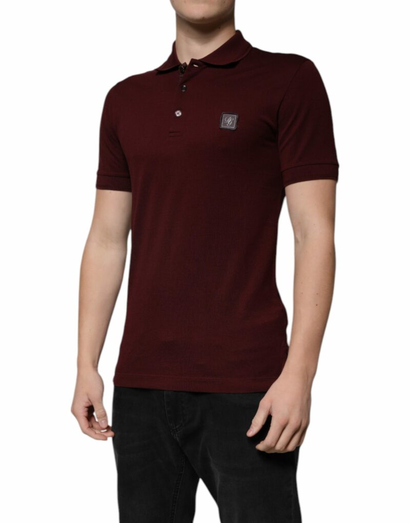 Dolce & Gabbana Maroon Collared Short Sleeves Polo T-shirt - Image 3