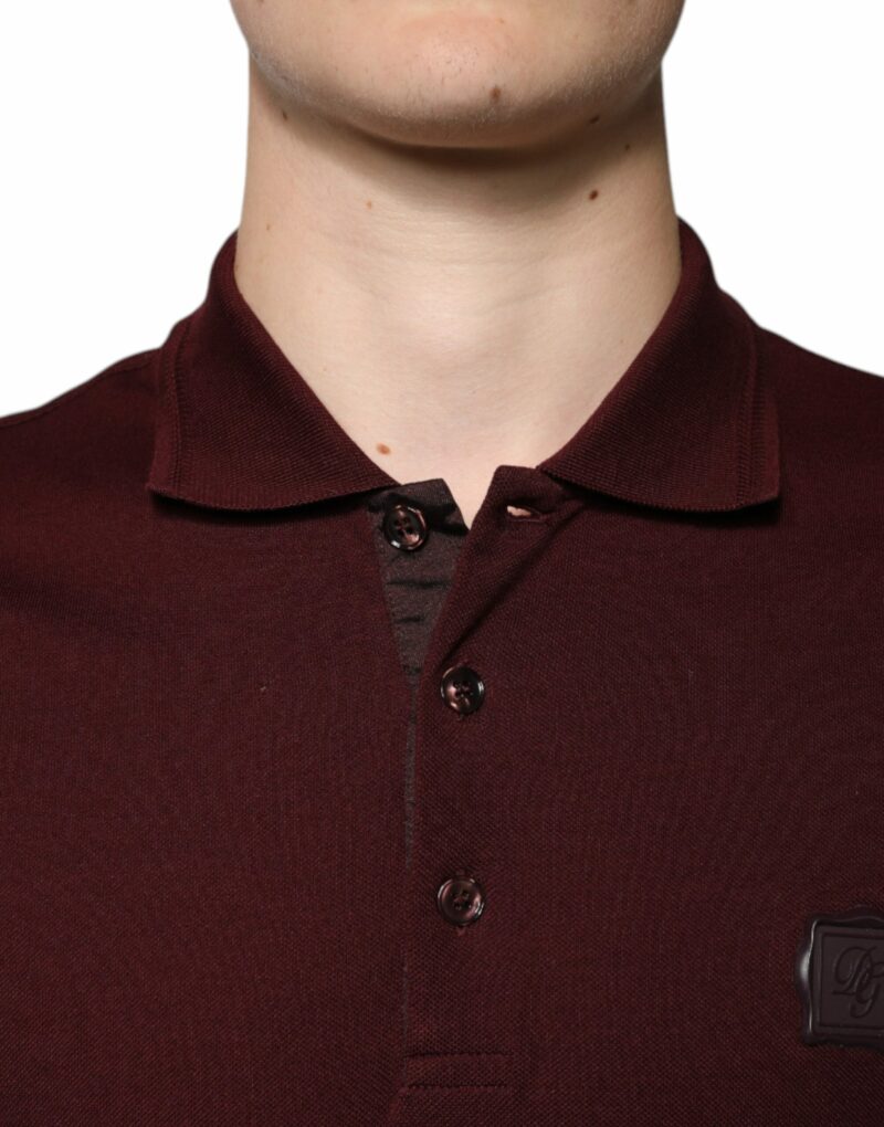 Dolce & Gabbana Maroon Collared Short Sleeves Polo T-shirt - Image 5