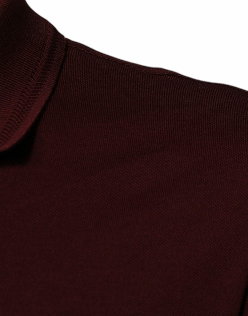 Dolce & Gabbana Maroon Collared Short Sleeves Polo T-shirt - Image 6
