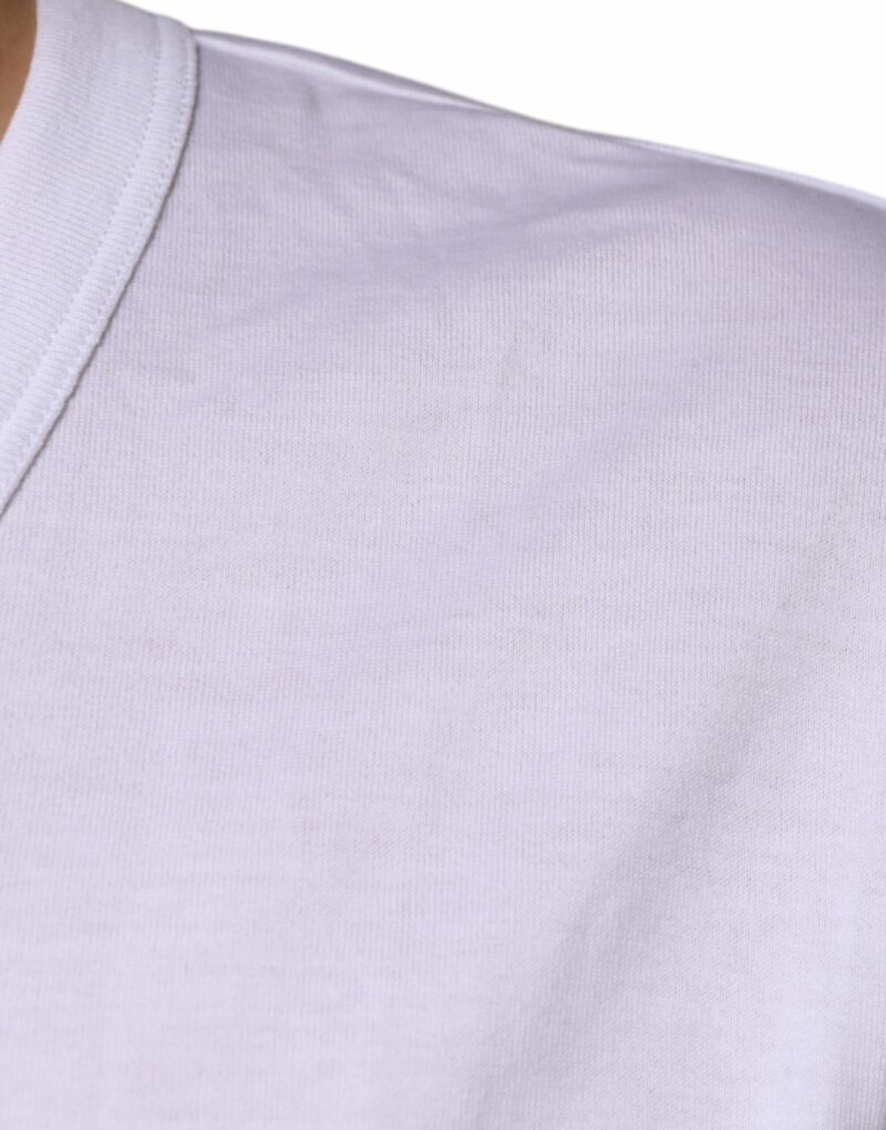 Dolce & Gabbana White Cotton Round Neck Short Sleeves T-shirt - Image 6