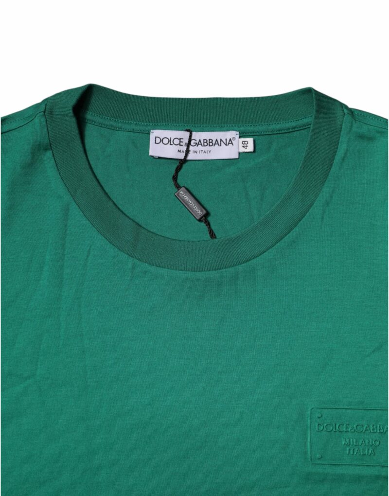 Dolce & Gabbana Green Logo Crew Neck Short Sleeves T-shirt - Image 4