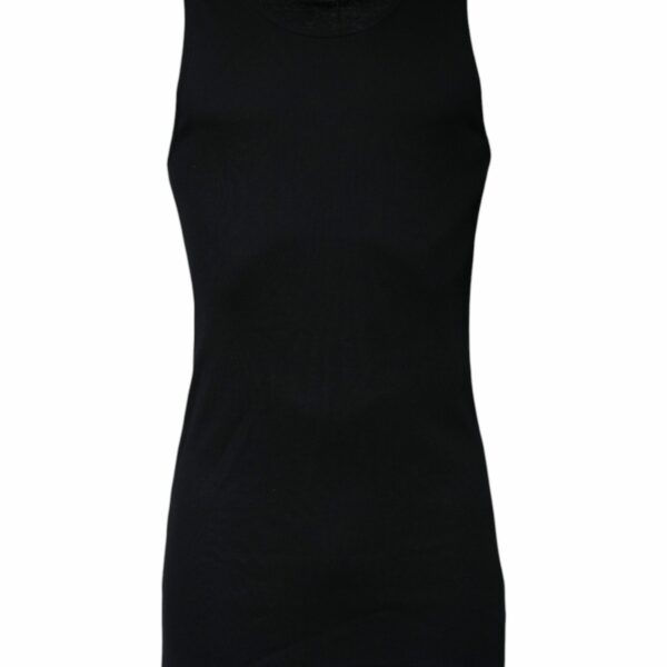 Dolce & Gabbana Black Cotton Sleeveless Round Neck Tank T-shirt