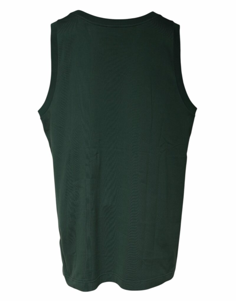 Dolce & Gabbana Green DG Sleeveless Round Neck Tank T-shirt - Image 3
