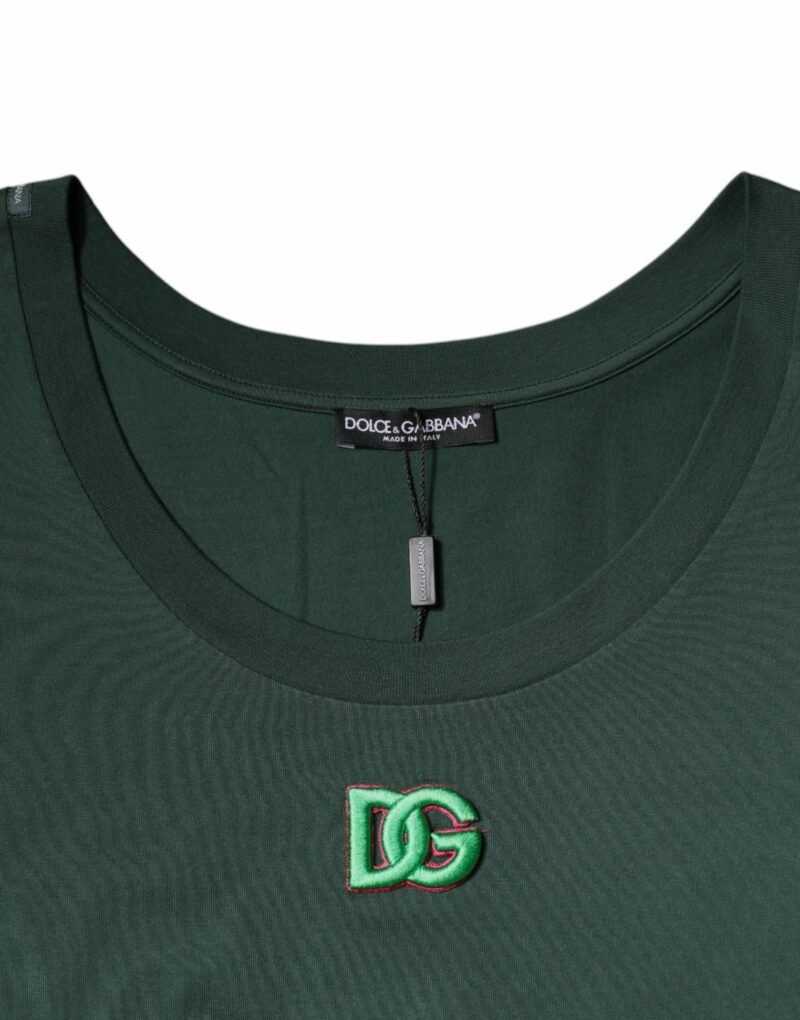Dolce & Gabbana Green DG Sleeveless Round Neck Tank T-shirt - Image 4