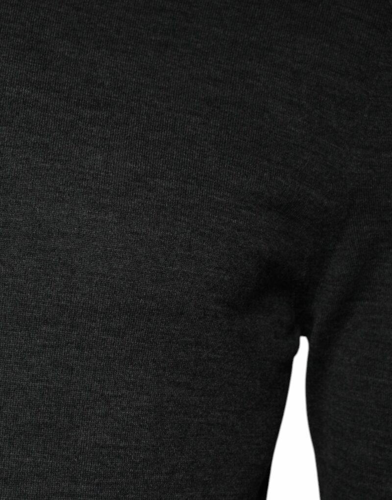 Dolce & Gabbana Gray Wool Knit Turtleneck Pullover Sweater - Image 3