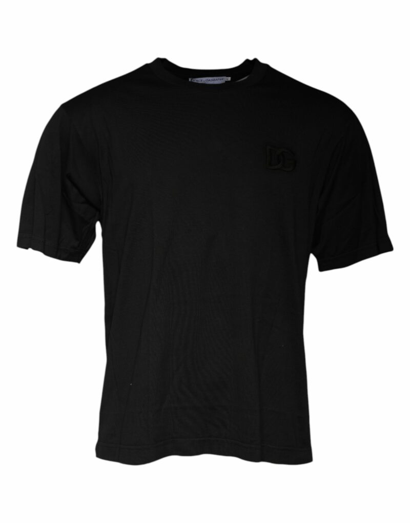 Dolce & Gabbana Black Cotton Crew Neck Short Sleeves T-shirt - Image 2