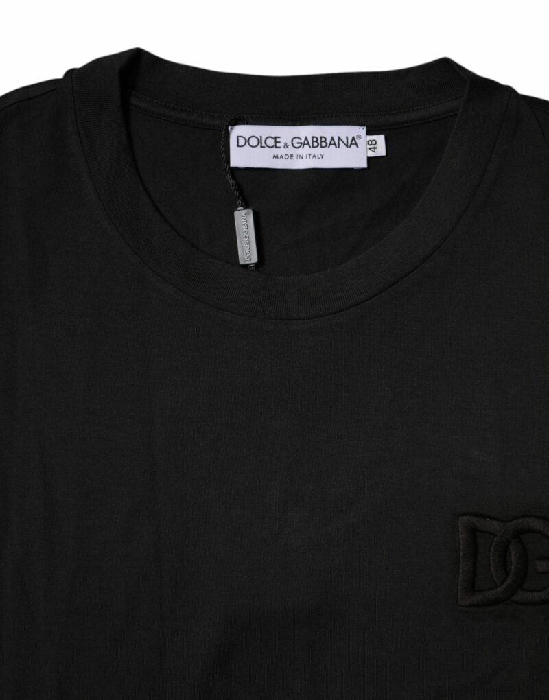 Dolce & Gabbana Black Cotton Crew Neck Short Sleeves T-shirt - Image 4
