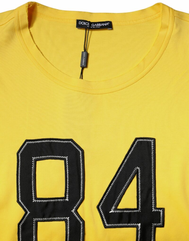Dolce & Gabbana Yellow Crew Neck Short Sleeves T-shirt - Image 4