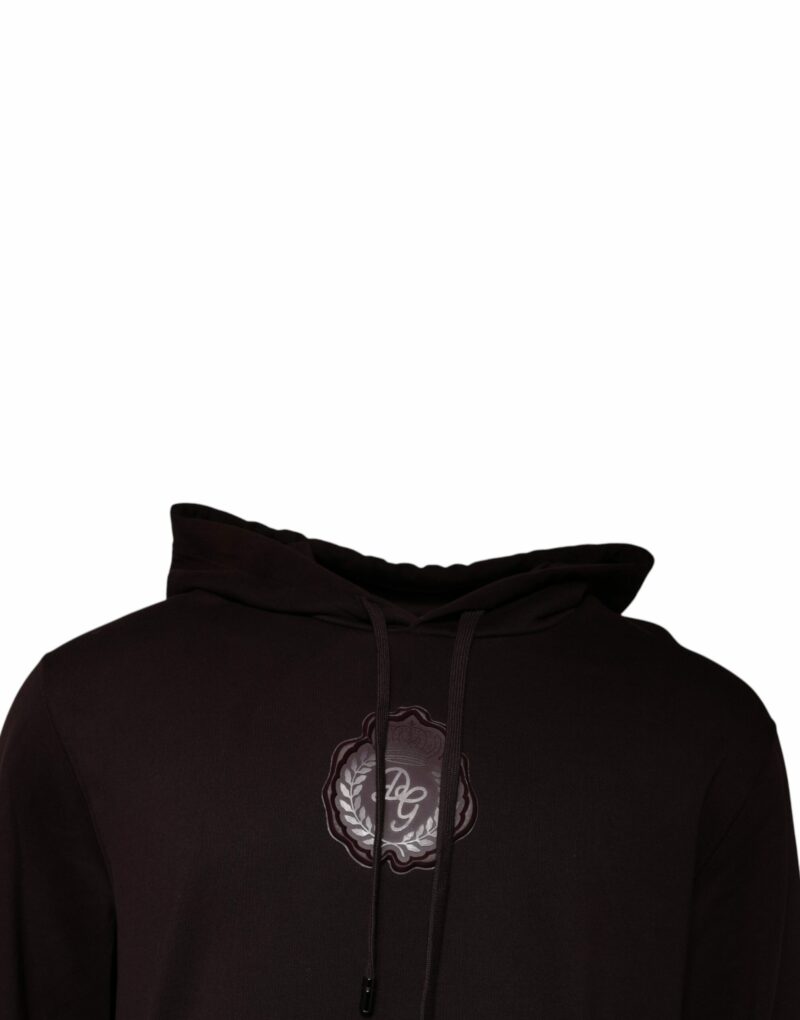 Dolce & Gabbana Brown Cotton Hooded Men Sweatshirt Sweater - Image 3