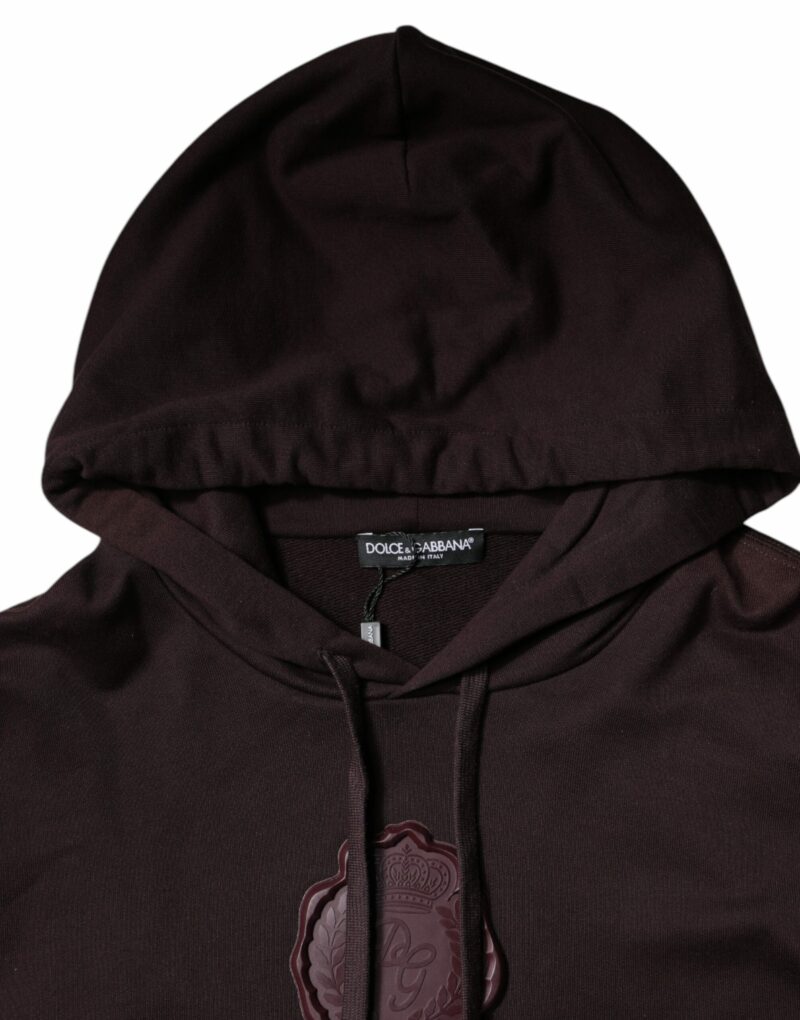 Dolce & Gabbana Brown Cotton Hooded Men Sweatshirt Sweater - Image 5