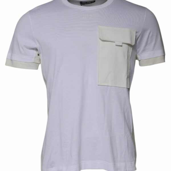 Dolce & Gabbana White Cotton Crew Neck Short Sleeves T-shirt