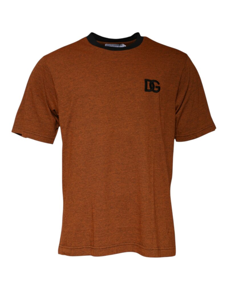 Dolce & Gabbana Brown DG Logo Polyester Crew Neck T-shirt - Image 2
