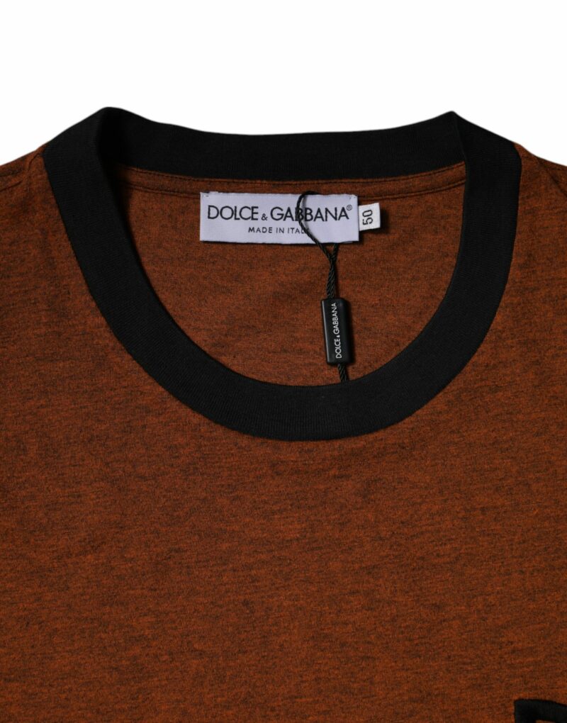 Dolce & Gabbana Brown DG Logo Polyester Crew Neck T-shirt - Image 4