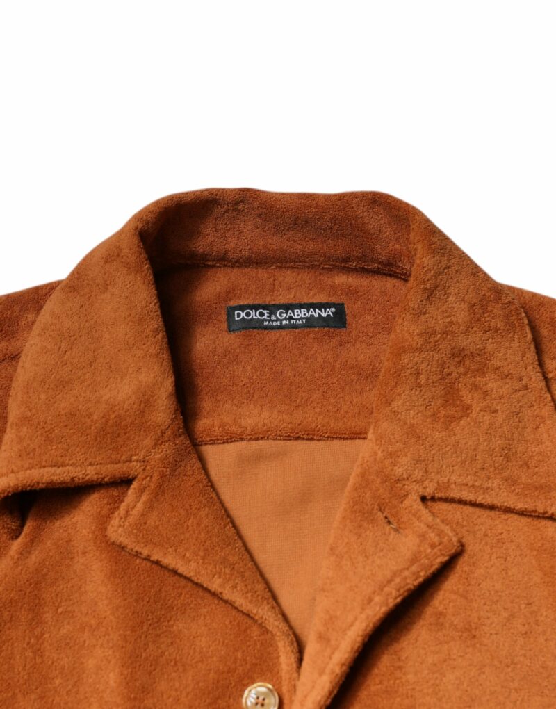 Dolce & Gabbana Hazel Cotton Velvet Button Down Collared Shirt - Image 7