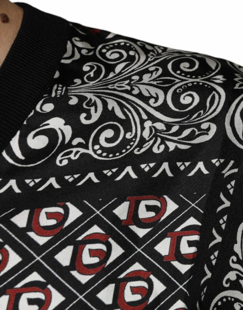 Dolce & Gabbana Black Logo Wool V-neck Pullover Sweater - Image 6