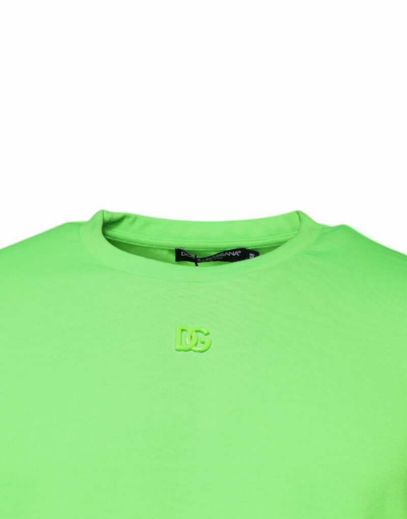 Dolce & Gabbana Green Logo Polyester Crew Neck T-shirt - Image 3