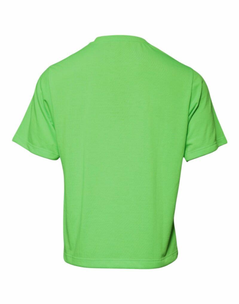 Dolce & Gabbana Green Logo Polyester Crew Neck T-shirt - Image 7