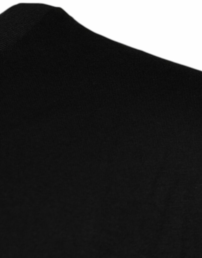 Dolce & Gabbana Black Logo Print Cotton Crew Neck T-shirt - Image 4