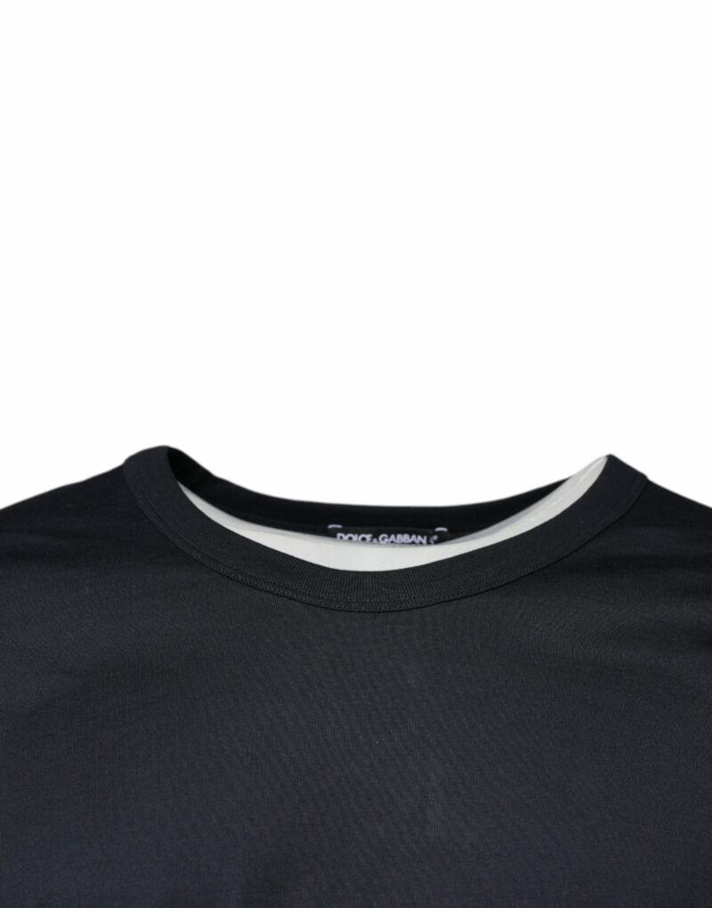 Dolce & Gabbana Blue Cotton Crew Neck Short Sleeves T-shirt - Image 3