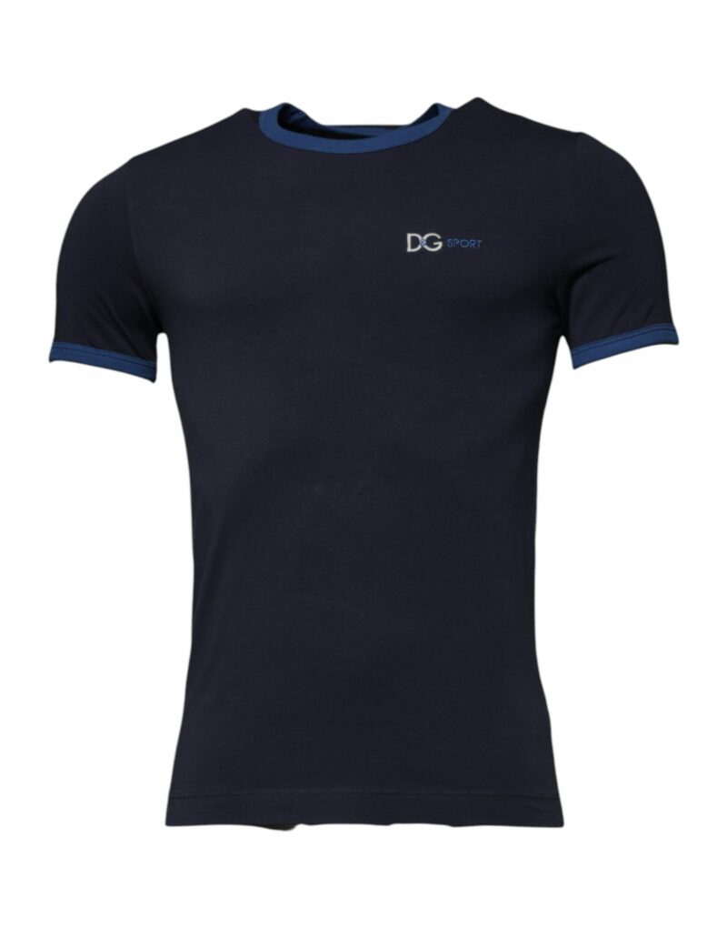 Dolce & Gabbana Blue Cotton Stretch Crewneck Underwear T-shirt - Image 2