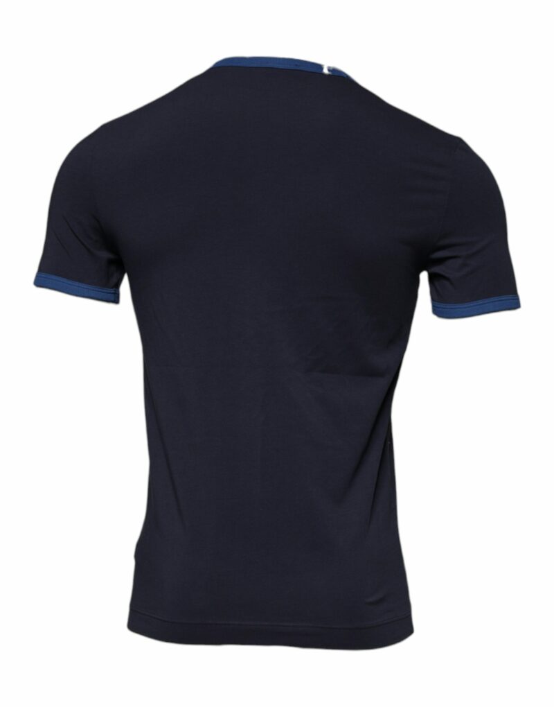 Dolce & Gabbana Blue Cotton Stretch Crewneck Underwear T-shirt - Image 4