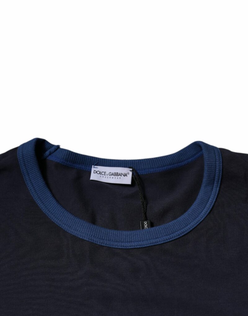 Dolce & Gabbana Blue Cotton Stretch Crewneck Underwear T-shirt - Image 5