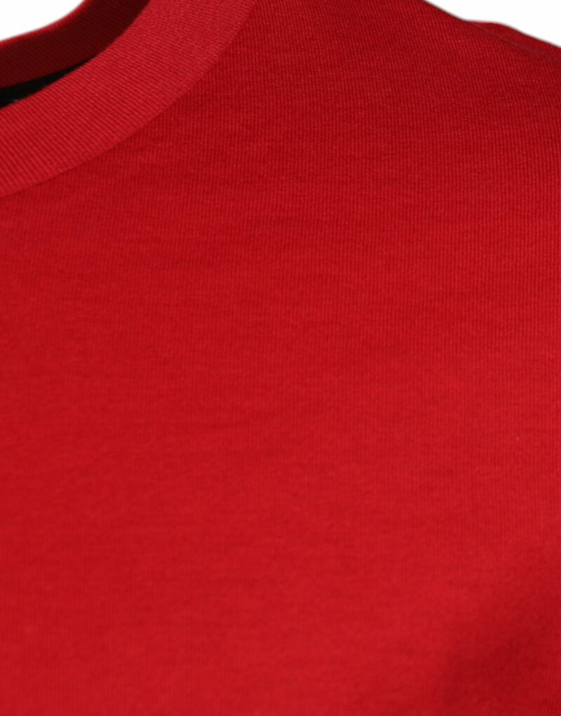 Dolce & Gabbana Red Logo Print Cotton Crew Neck T-shirt - Image 3