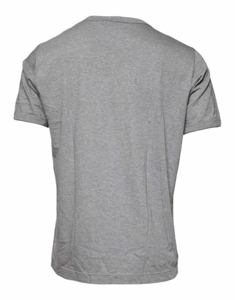 Dolce & Gabbana Gray Cotton Crew Neck Short Sleeves T-shirt - Image 5