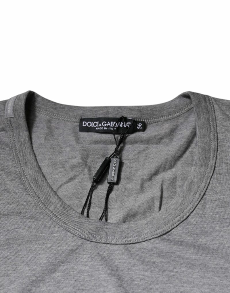 Dolce & Gabbana Gray Cotton Crew Neck Short Sleeves T-shirt - Image 6