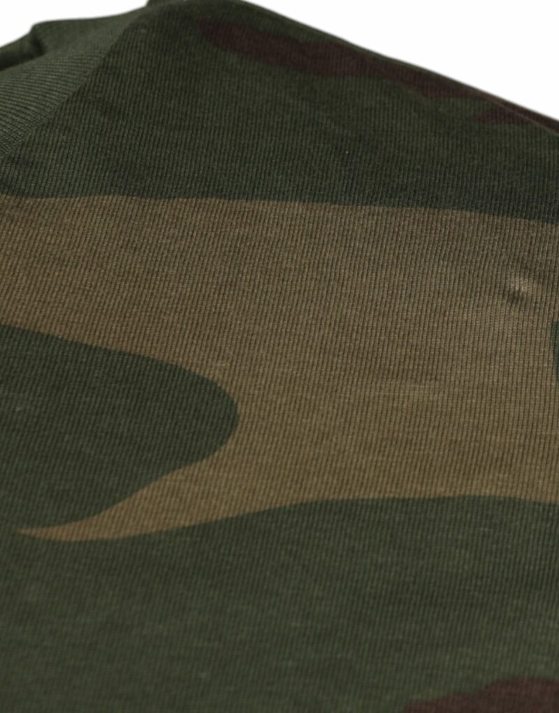 Dolce & Gabbana Multicolor Camouflage Cotton Crew Neck T-shirt - Image 3